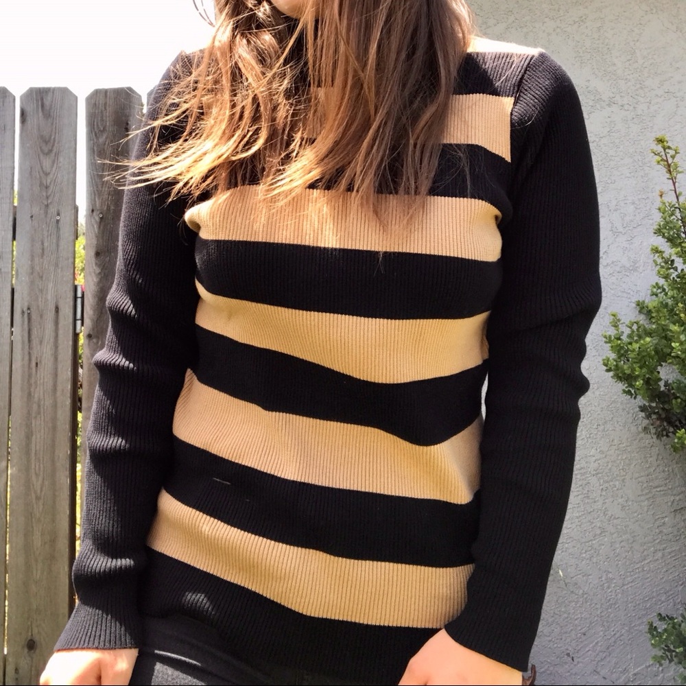 Ralph Lauren Tan & Black Turtle Neck